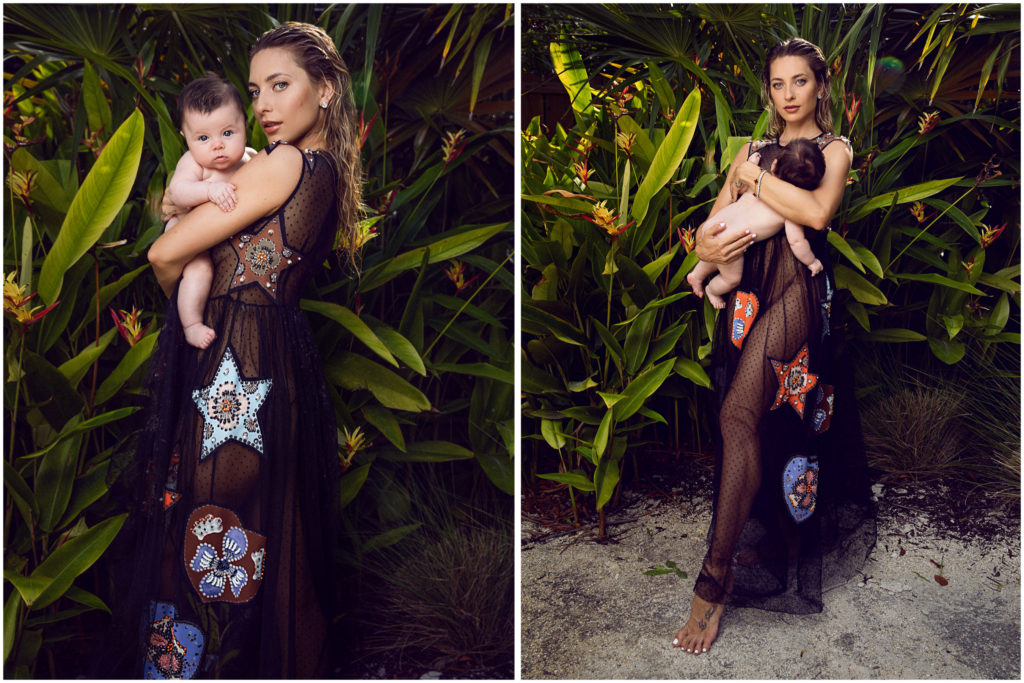 Motherhood portrait photography on location - tropical photoshoot - Lola Melani Collective