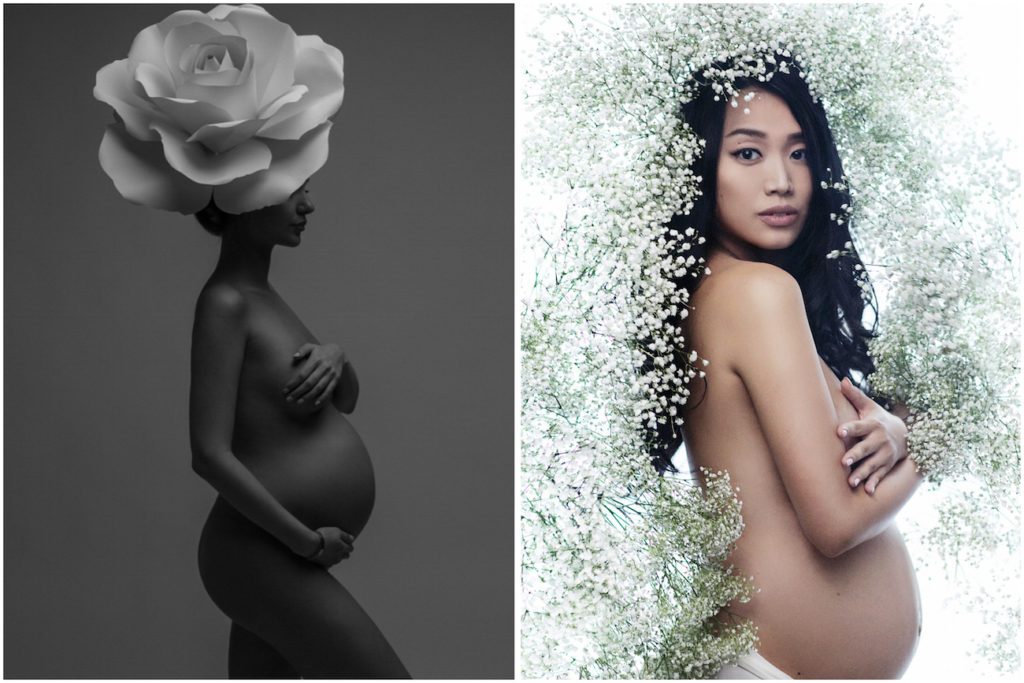 Using props in maternity photoshoot
