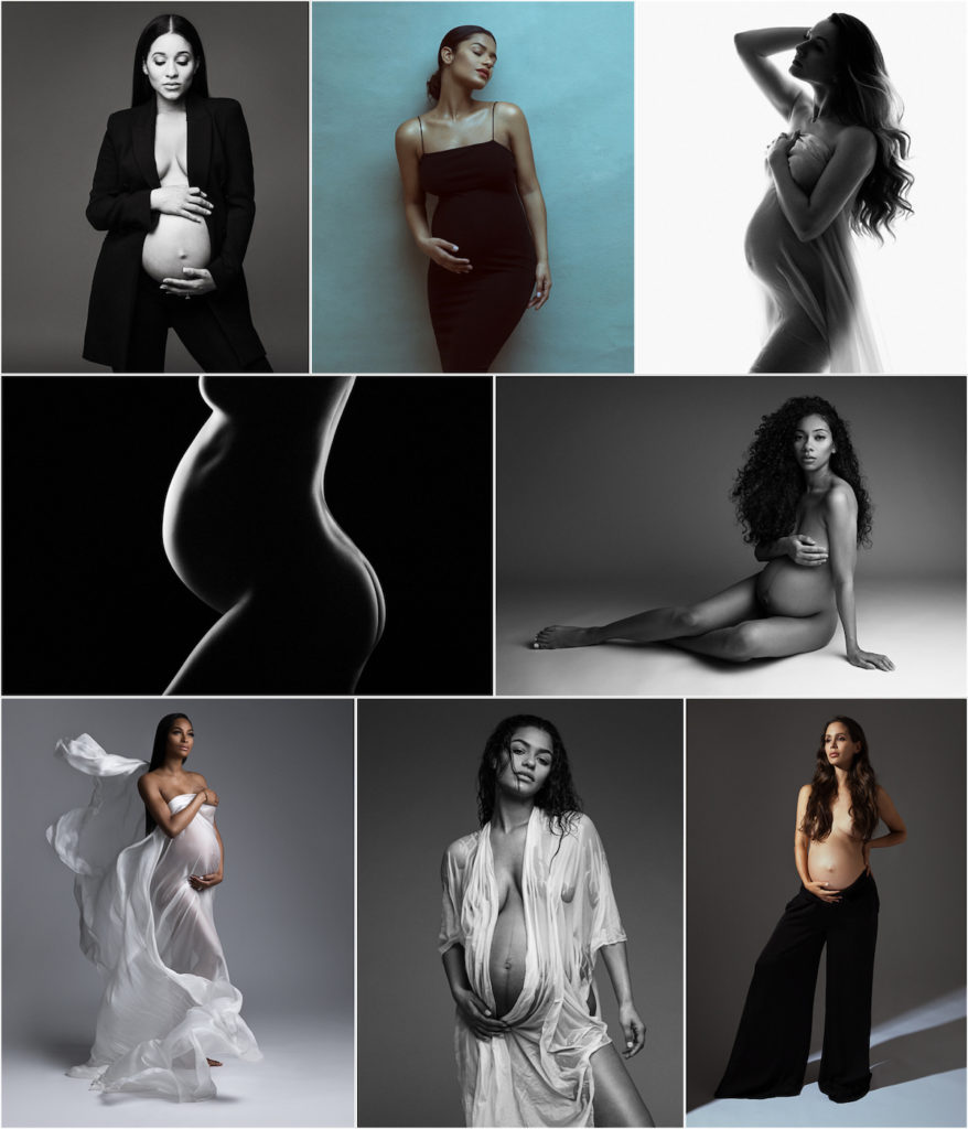 How to take simple maternity photos - studio maternity photography - simple and elegant styling by Lola Melani